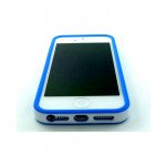 Wholesale iPhone 5 5S 2 in 1 Bumper  (White-Blue)